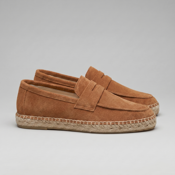 Klassiske Penny Espadrille Loafers med Flettet Sål - til Mænd
