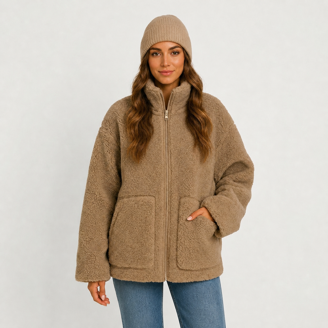 Amélie Dubois | Luxe Teddy Fleece jakke til dame – opdateret modelbillede