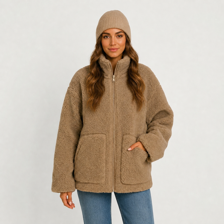 Amélie Dubois | Luxe Teddy Fleece jakke til dame – opdateret modelbillede