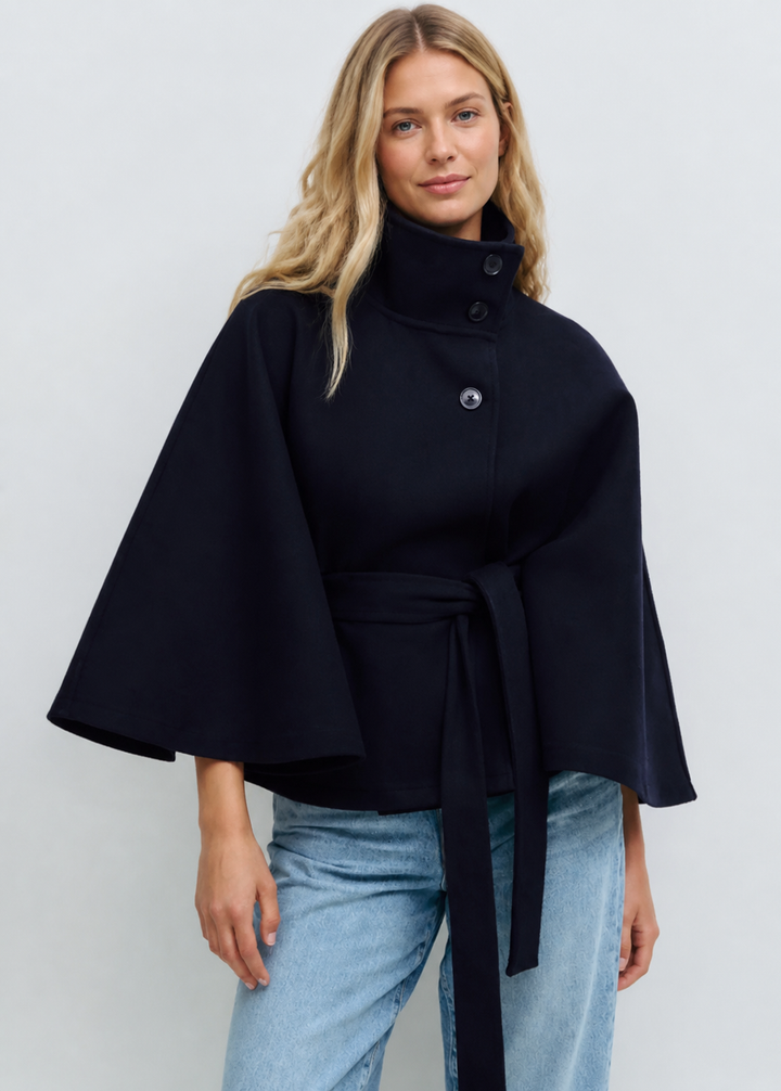 Valentina Moretti | Belted Cape frakke til dame – opdateret modelbillede
