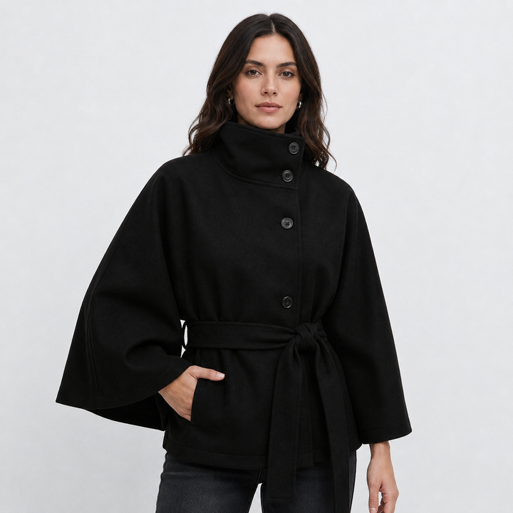 Valentina Moretti | Belted Cape frakke til dame – opdateret modelbillede