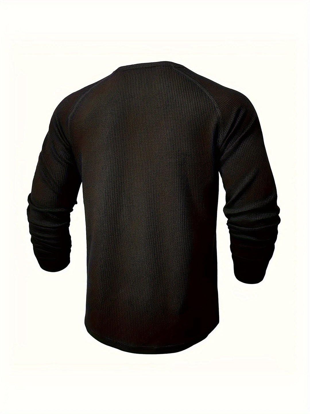 Mænd Tekstureret Henley Trøje med Knapstolpe