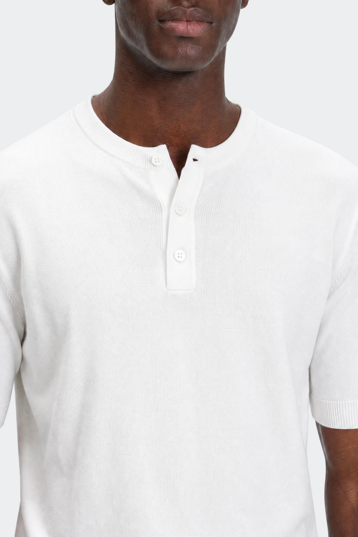 Kortærmet Henley T-shirt med Knapstolpe - til Mænd