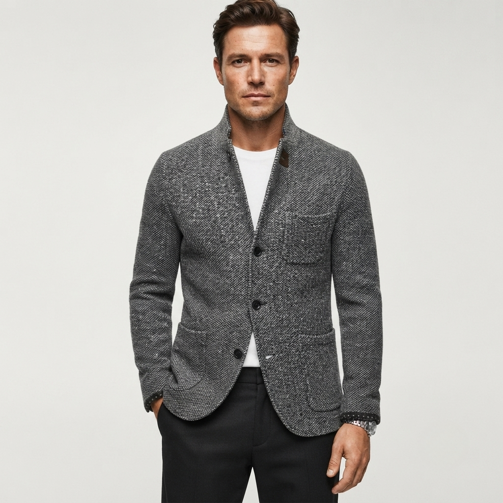 James Whitfield | Retro Wool-Blend cardigan jakke til herre