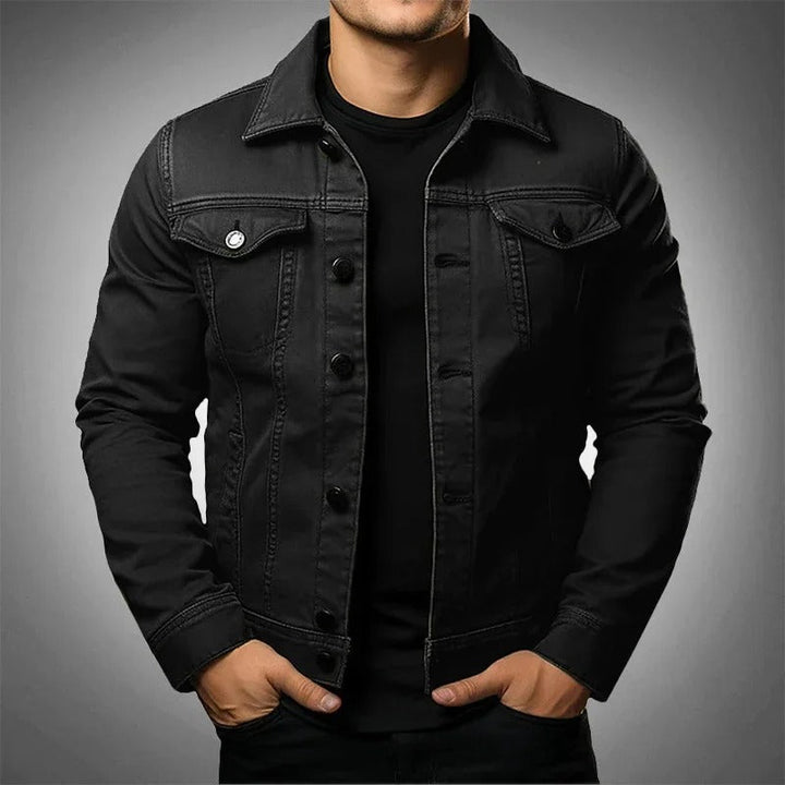 Lorenzo Marchetti | Black denim jakke til herre