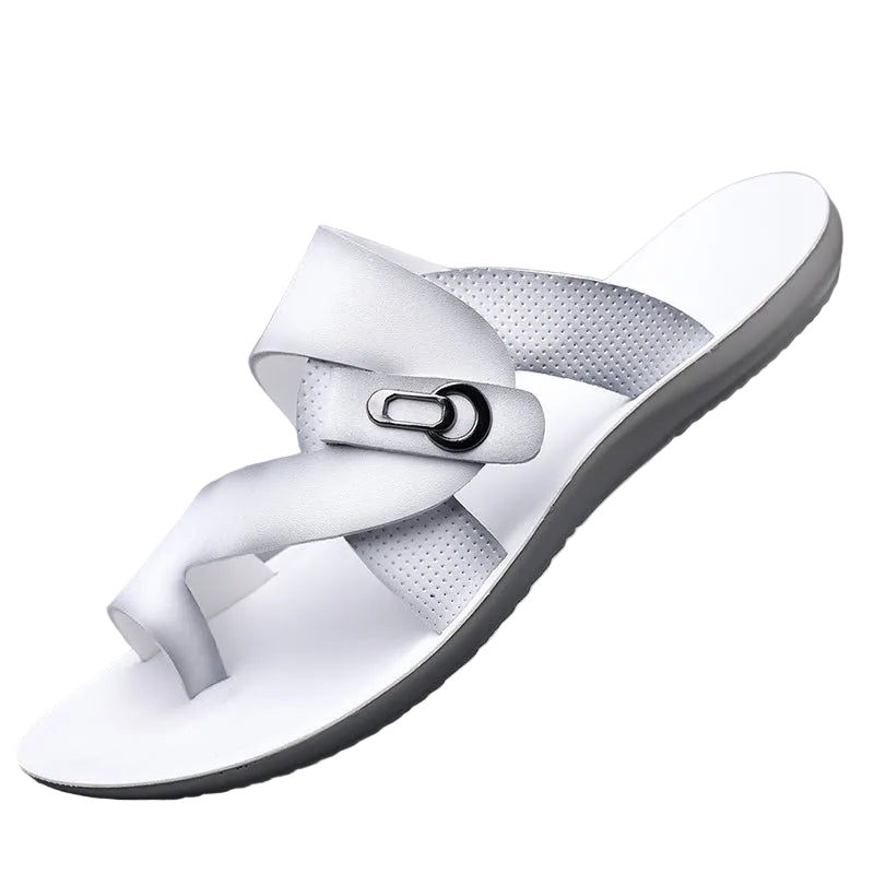 Herre Casual Slip-on Lædersandaler med Ergonomisk Sål