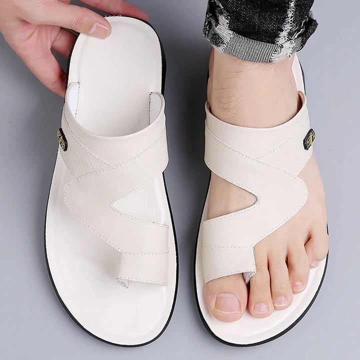 Mænd Elegante Sommersandaler med Flad Sål og Åben Tå
