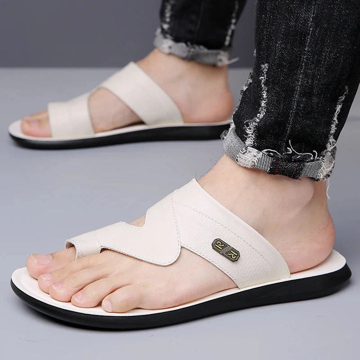 Mænd Elegante Sommersandaler med Flad Sål og Åben Tå