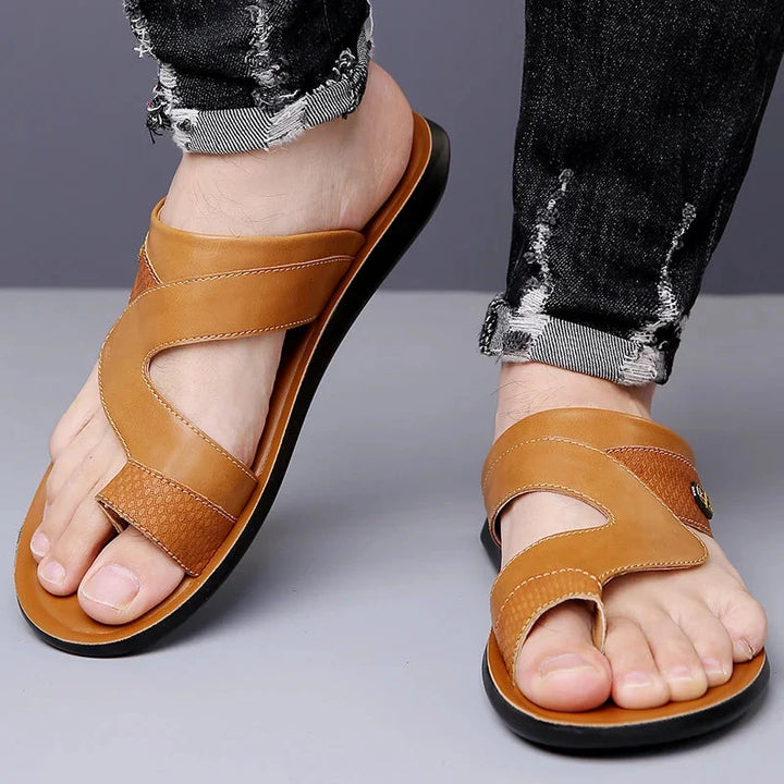 Mænd Elegante Sommersandaler med Flad Sål og Åben Tå