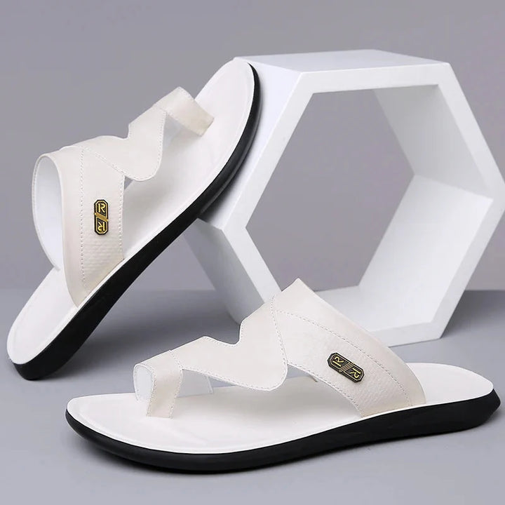 Mænd Elegante Sommersandaler med Flad Sål og Åben Tå