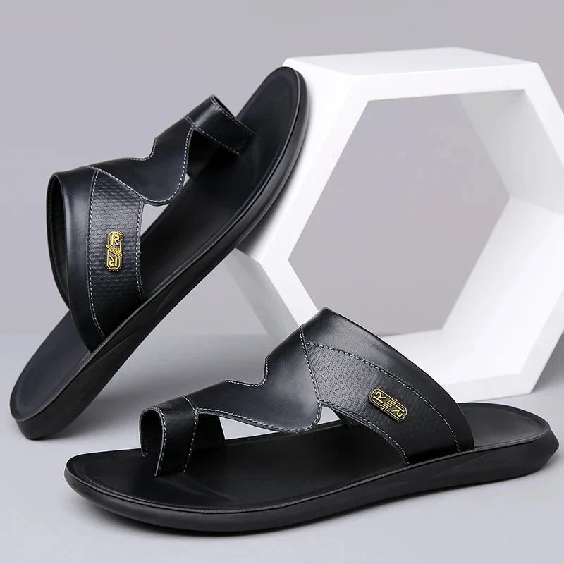 Mænd Elegante Sommersandaler med Flad Sål og Åben Tå