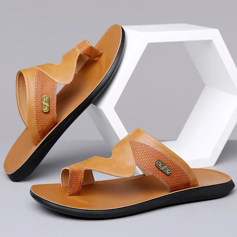 Mænd Elegante Sommersandaler med Flad Sål og Åben Tå