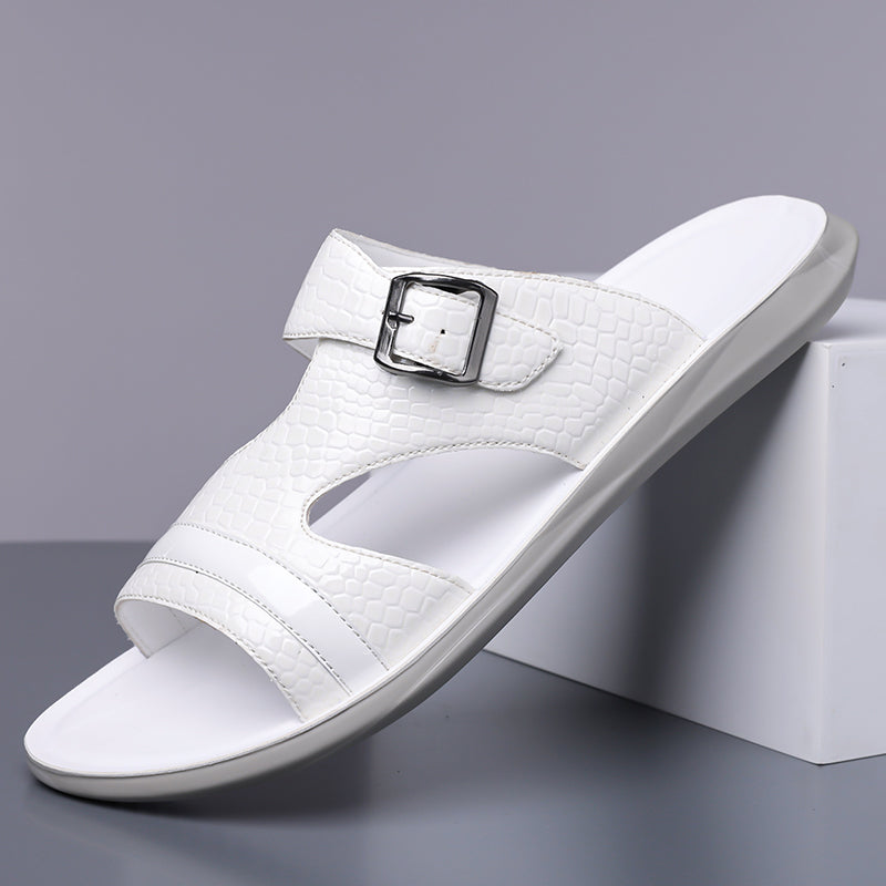 Mænd Elegante Sommersandaler med Flad Sål og Åben Tå