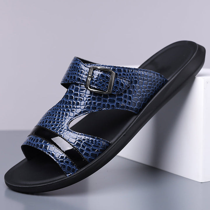 Mænd Elegante Sommersandaler med Flad Sål og Åben Tå