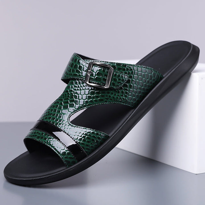 Mænd Elegante Sommersandaler med Flad Sål og Åben Tå
