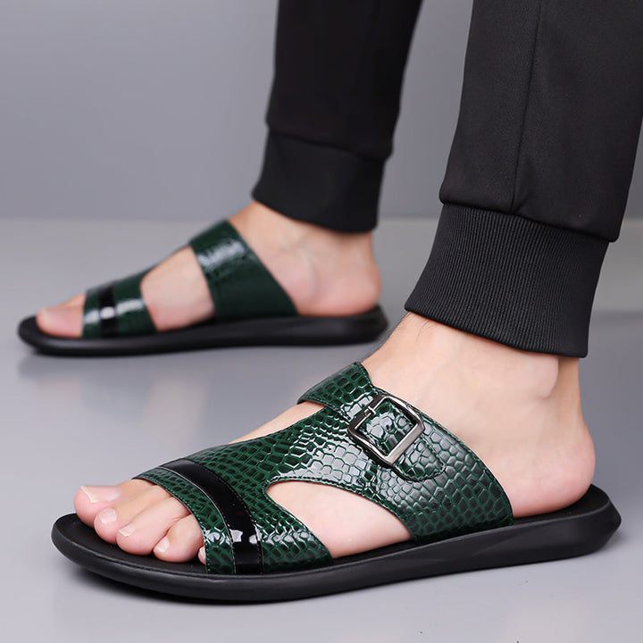 Mænd Elegante Sommersandaler med Flad Sål og Åben Tå
