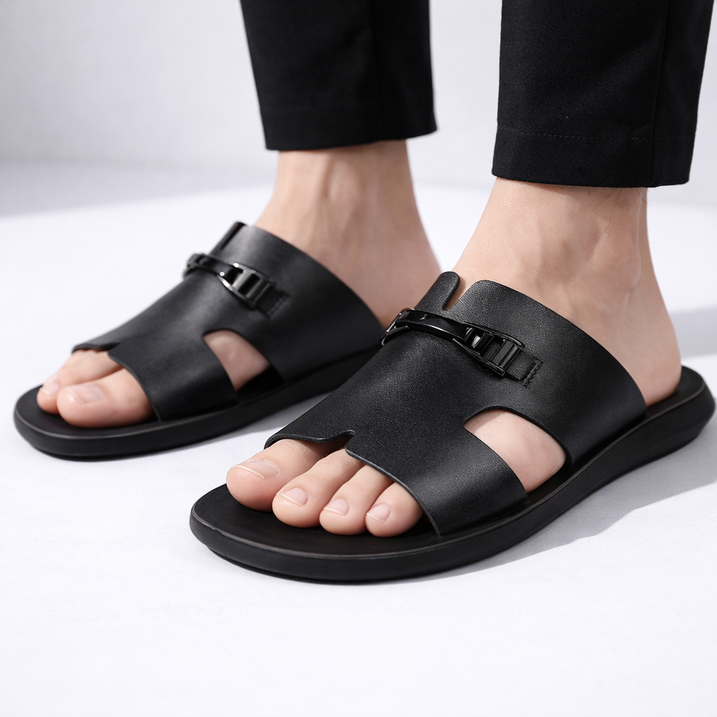 Herre Slip-on Sandaler med Spænde – Komfortable Fritidssandaler