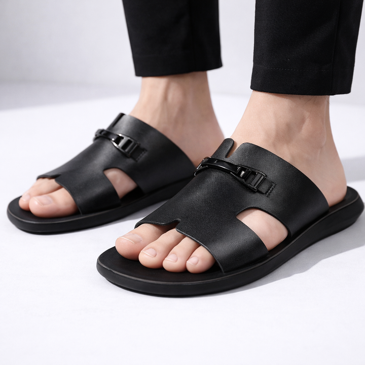 Herre Slip-on Sandaler med Spænde – Komfortable Fritidssandaler