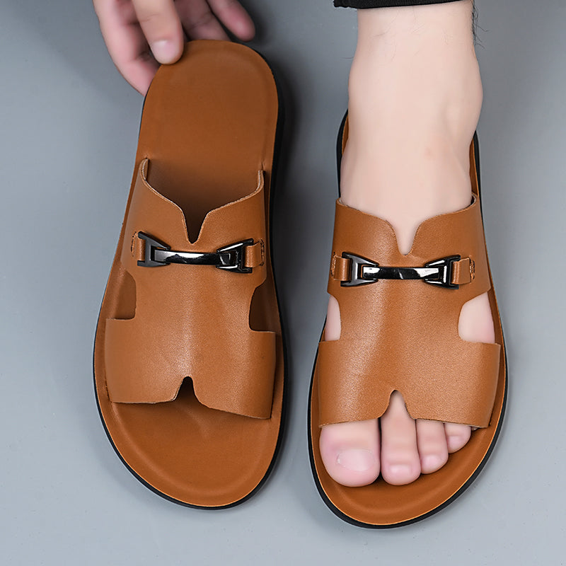 Herre Slip-on Sandaler med Spænde – Komfortable Fritidssandaler