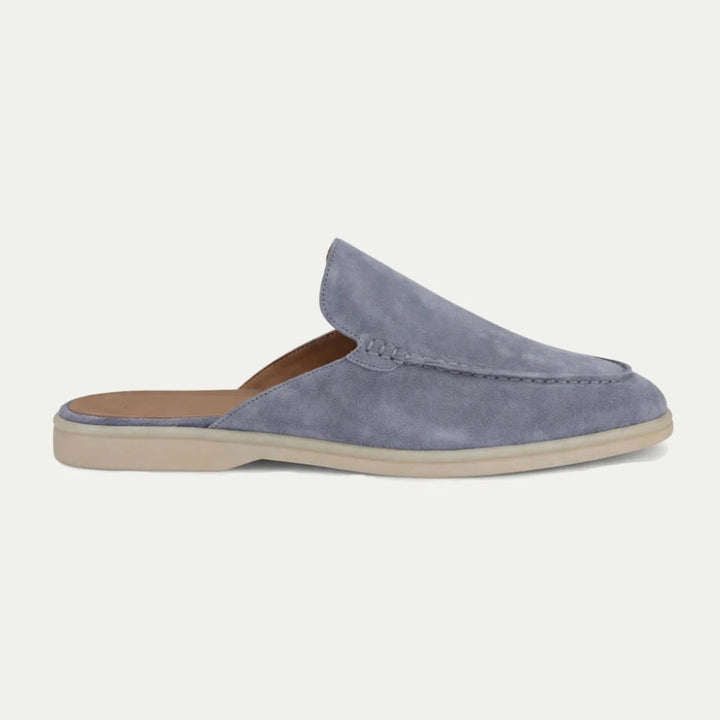 Mænd Klassiske Ruskind Loafer Mules med Moc Toe Sømsdetaljer