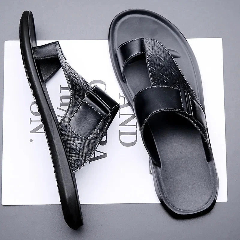 Herre Casual Slip-on Mules med Justerbar Rem og Åben Tå