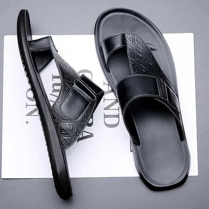 Herre Casual Slip-on Mules med Justerbar Rem og Åben Tå