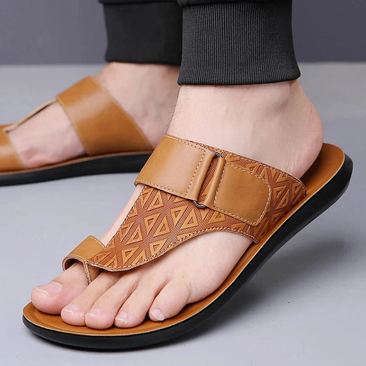 Herre Casual Slip-on Mules med Justerbar Rem og Åben Tå
