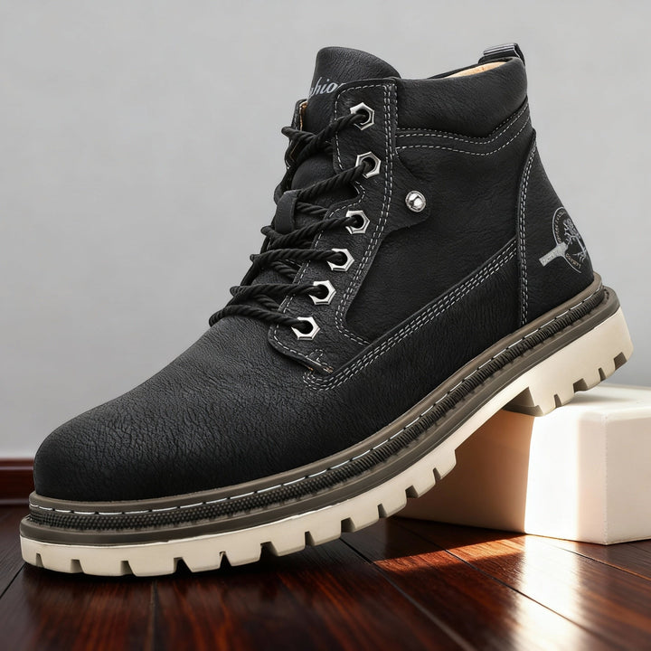 Callum Wright | Herre læder Ankle Work støvler blonde-Up Anti-Slip Cushioned til herre