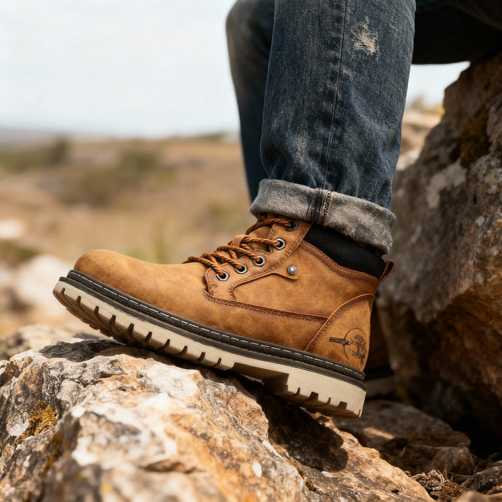 Callum Wright | Herre læder Ankle Work støvler blonde-Up Anti-Slip Cushioned til herre