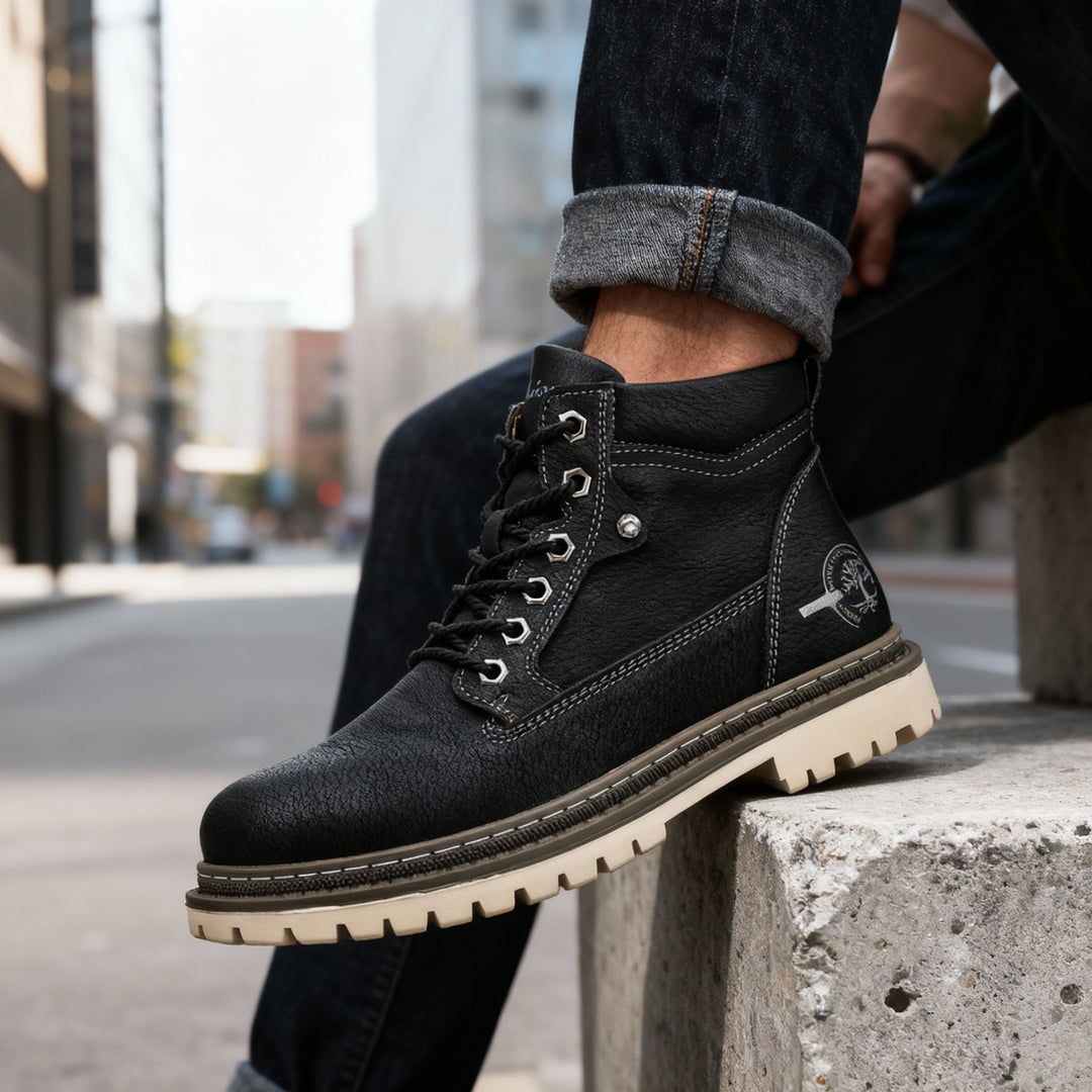 Callum Wright | Herre læder Ankle Work støvler blonde-Up Anti-Slip Cushioned til herre