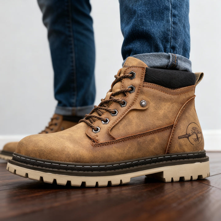 Callum Wright | Herre læder Ankle Work støvler blonde-Up Anti-Slip Cushioned til herre