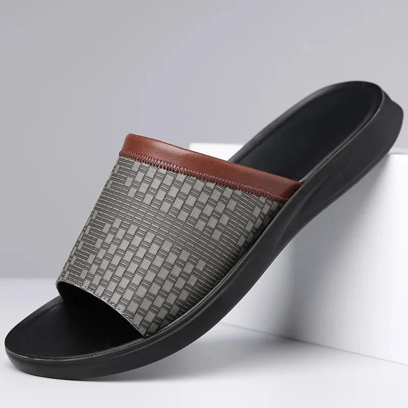Mænd Elegante Sommersandaler med Kontrastkant og Flad Sål