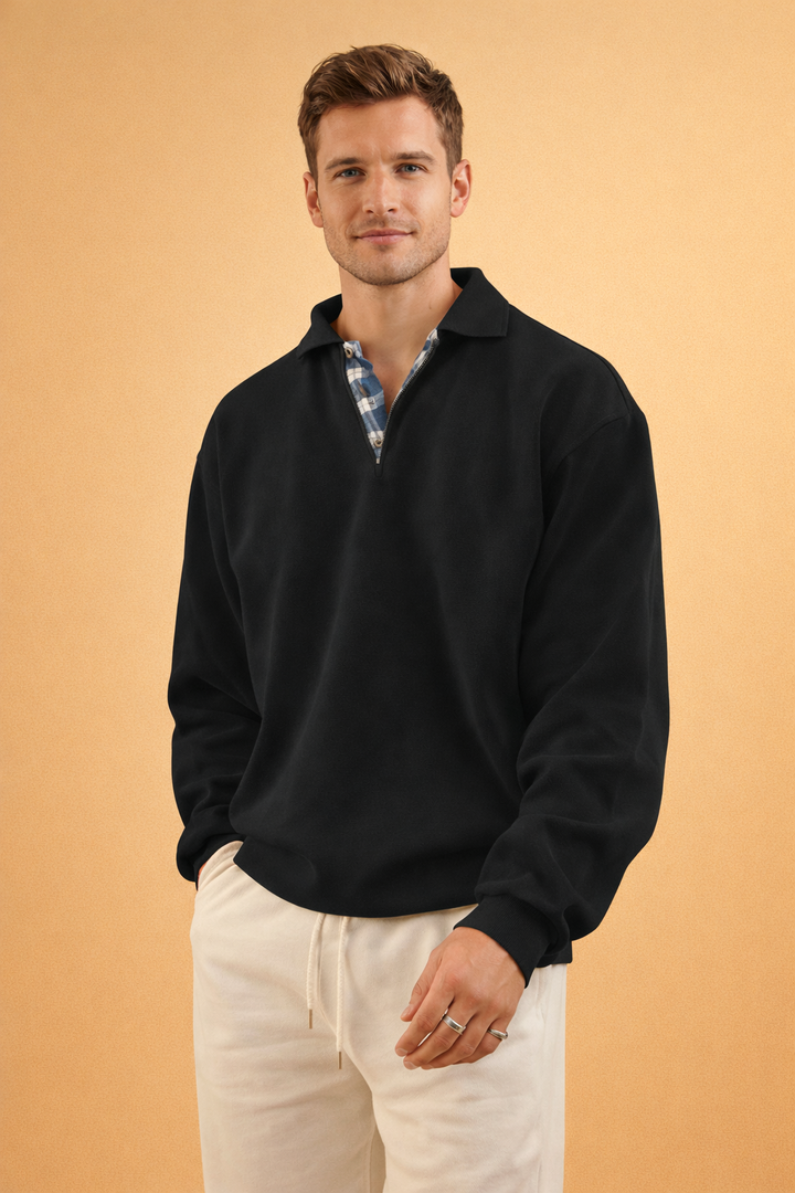 Luca Moretti - Premium Strikket Poloshirt Til Herre