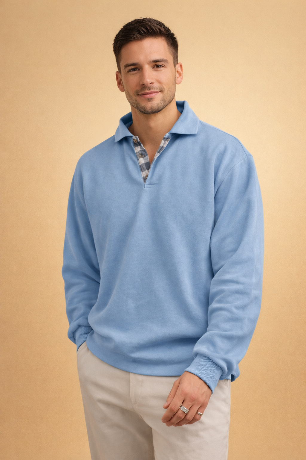 Luca Moretti - Premium Strikket Poloshirt Til Herre