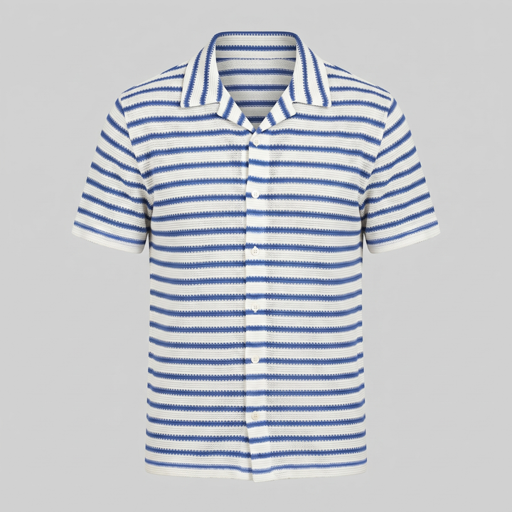 Herreskjorte Stribet Skjorte Kortærmet Casual