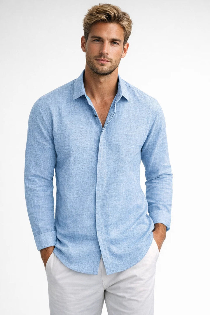 Herre Hørskjorte med Lange Ærmer – Casual Stil