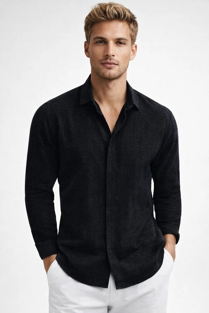 Herre Hørskjorte med Lange Ærmer – Casual Stil
