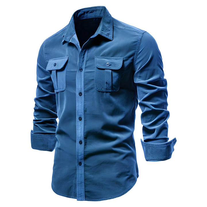 Herreskjorte Cargo Lomme Skjorte Casual Langærmet Button-Up