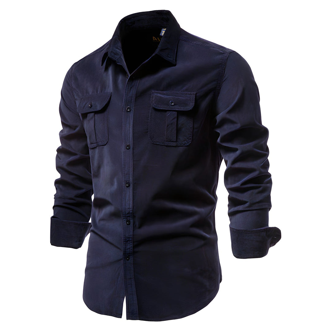 Herreskjorte Cargo Lomme Skjorte Casual Langærmet Button-Up
