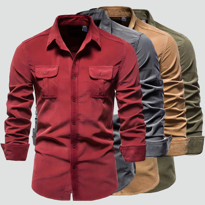 Herreskjorte Cargo Lomme Skjorte Casual Langærmet Button-Up