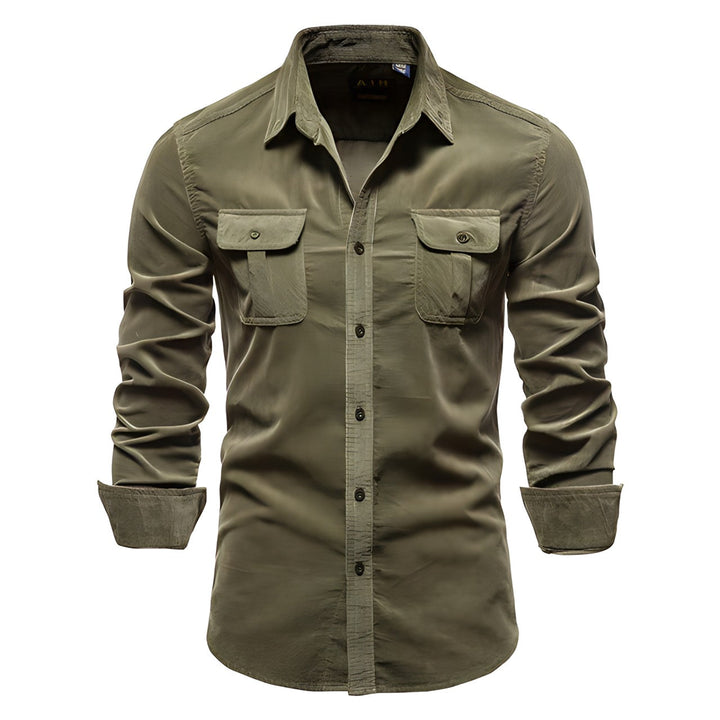 Herreskjorte Cargo Lomme Skjorte Casual Langærmet Button-Up