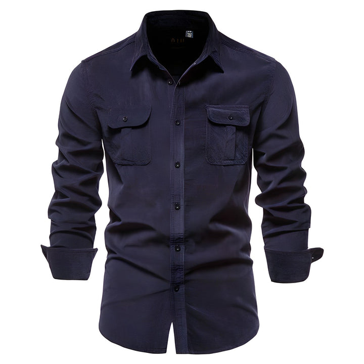 Herreskjorte Cargo Lomme Skjorte Casual Langærmet Button-Up