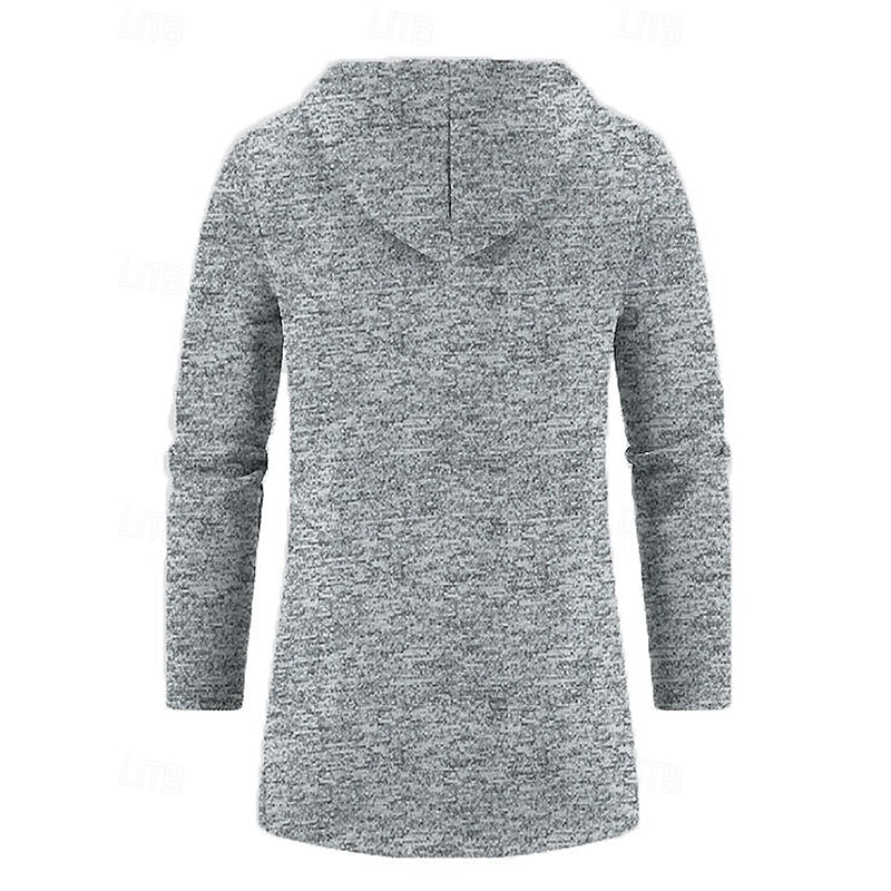 Mænd Casual Lang Strikjakke med Hætte