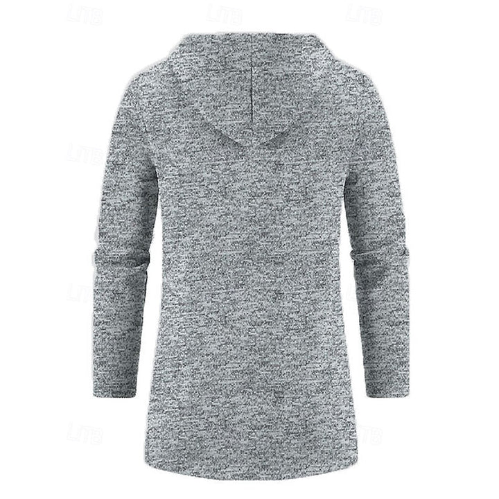 Mænd Casual Lang Strikjakke med Hætte