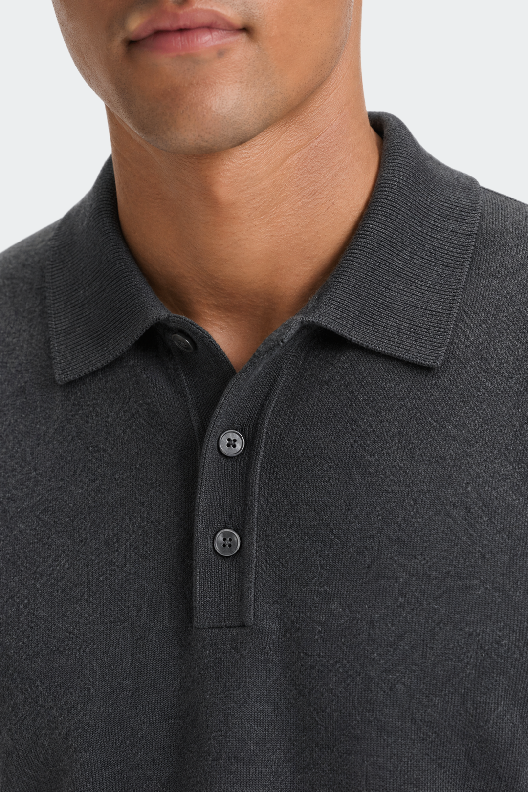 Herre Strikket Poloshirt – Kortærmet Casual Top med Knapper