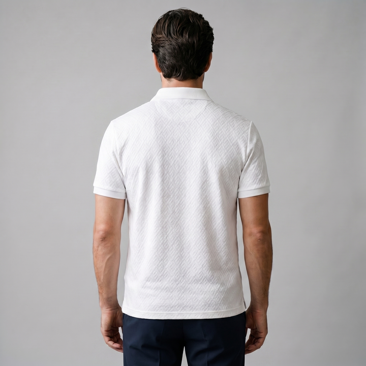 Herre Polo Shirt med Struktur – Kortærmet Casual Top