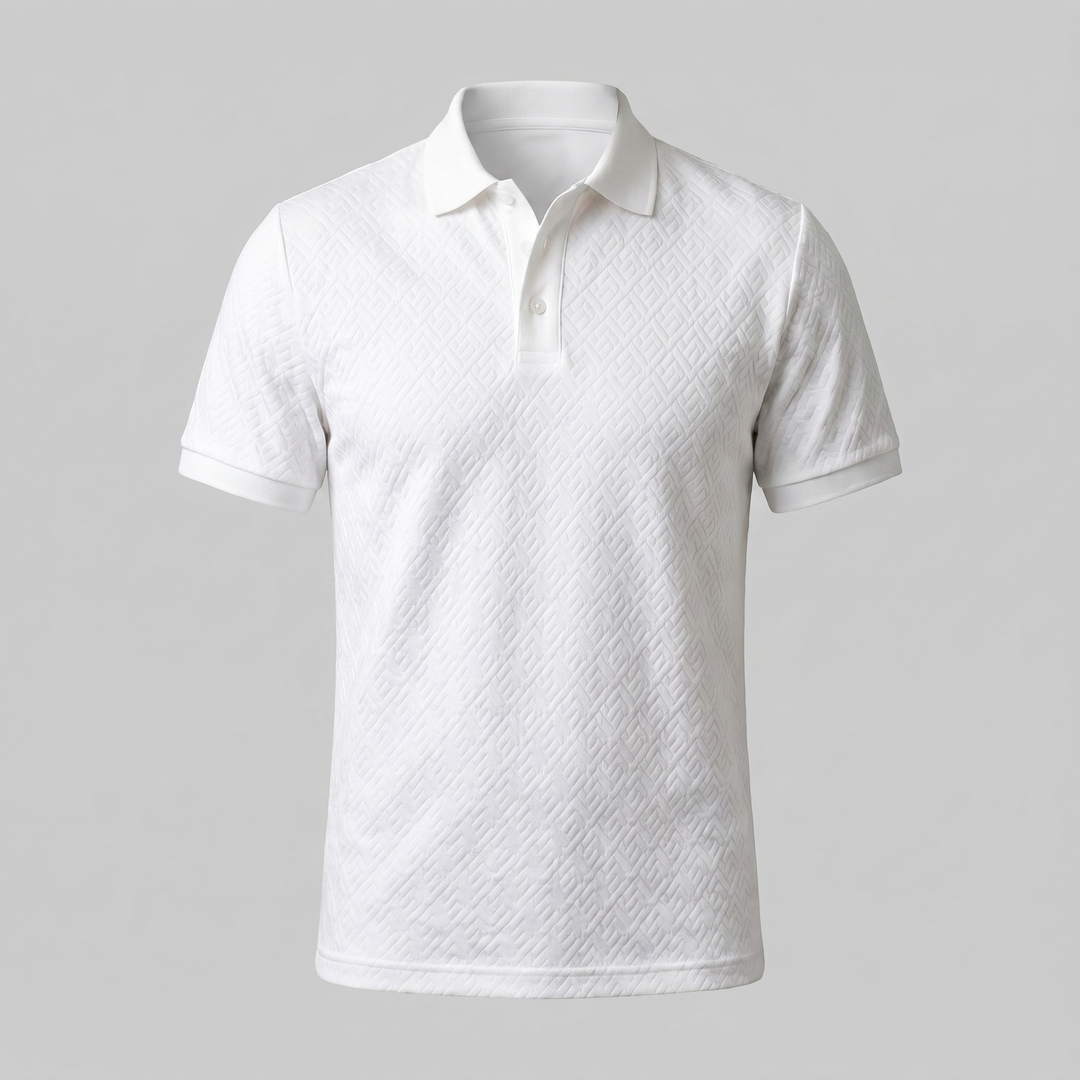 Herre Polo Shirt med Struktur – Kortærmet Casual Top