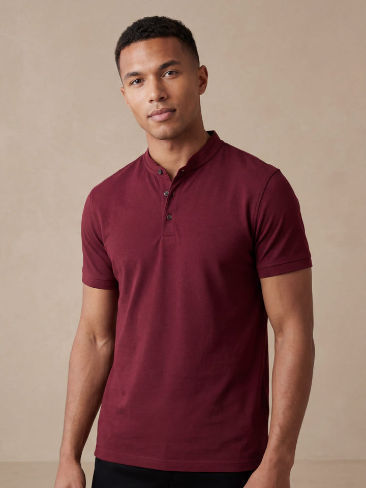 Herre Poloshirt med Bindekrave – Kortærmet Casual Top med Knapper