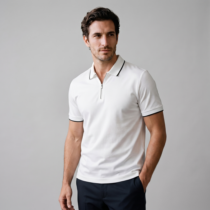 Herre Polo Shirt med Lynlås – Kortærmet