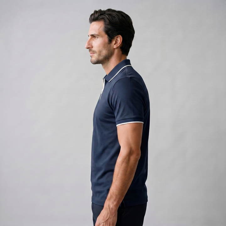 Herre Polo Shirt med Lynlås – Kortærmet